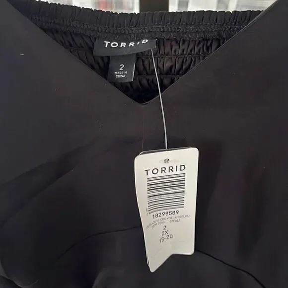 NWT Torrid Black Silky Peplum Camisole Adjustable Straps Women’s 2X 18-20 - Picture 5 of 8